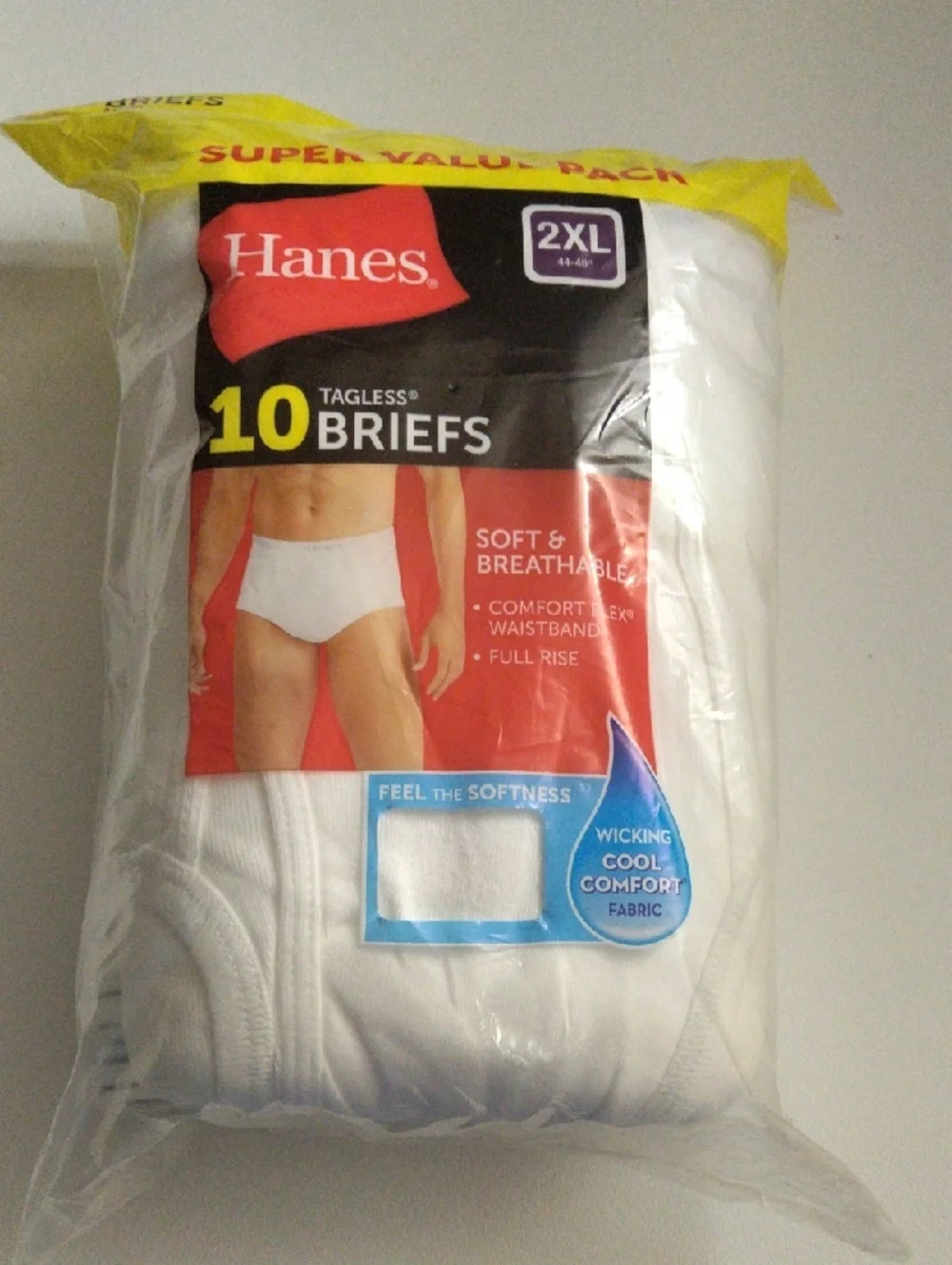 HANES Men's BRIEFS 2XL 10 Tagless Briefs Super Value Pack New Cool Comfort - Picture 1 of 1